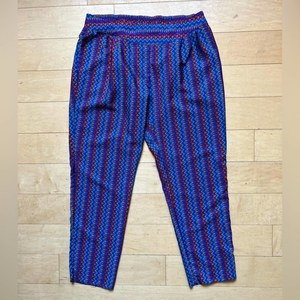 Bisou Bisou | Geo Stripe Colorful Pants, size XL, lightweight, pockets